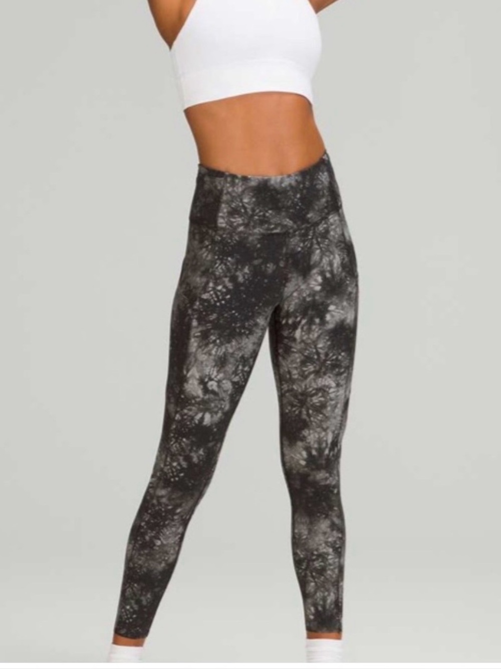 lululemon athletica Black & Gray Tie-Dye High-Rise Leggings